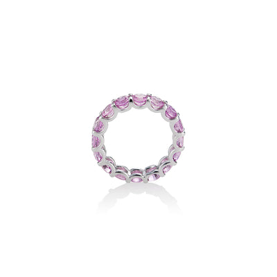Platinum Pink Sapphire "U" Turnity Ring