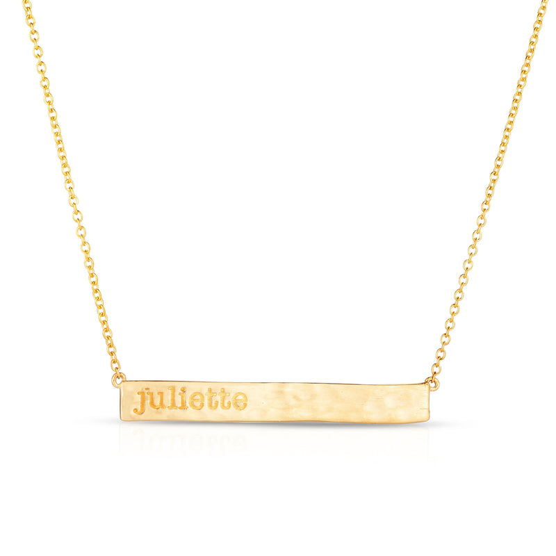 18K Yellow Gold Name Plate Necklace