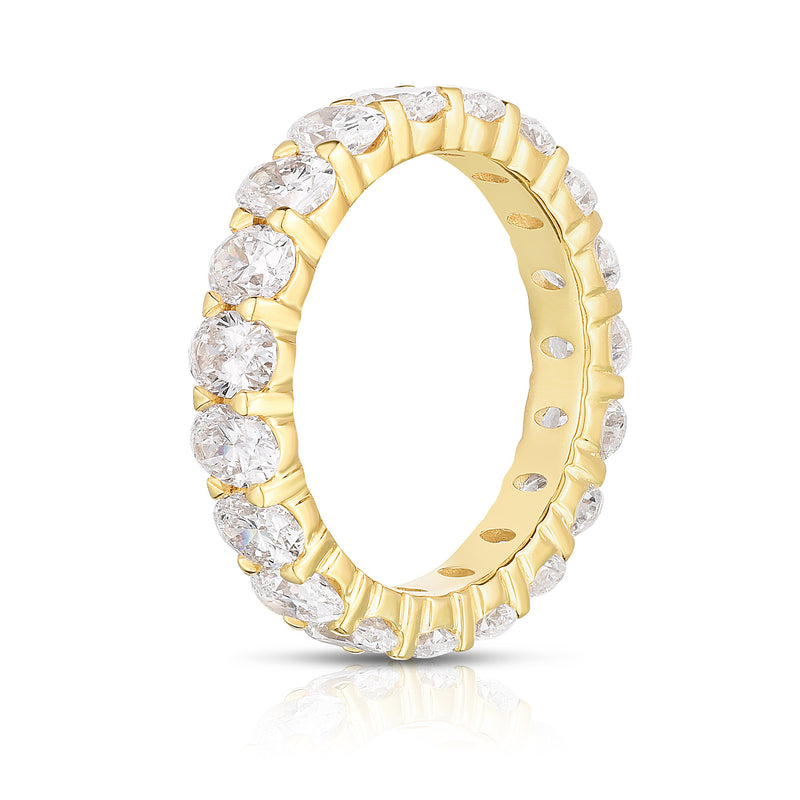 18K Yellow Gold Oval Shared Prong Eternity Ring