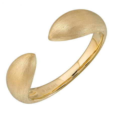 14K Gold Claw Ring Sand Blasted