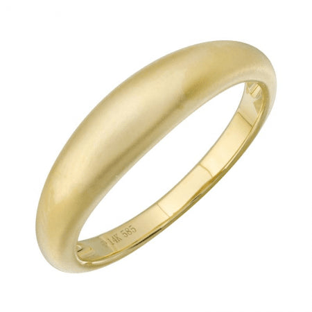 14K Gold Ring, Dome Sand Blasted Finish, 4.5mm Width