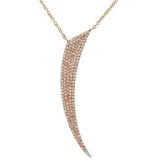 14K Gold Diamond Diamond Tooth Necklace, 4mm, 0.50tcw, 16 Inch, 2 Inches of Extenders