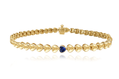 Heart Gemstone Golden Bracelet