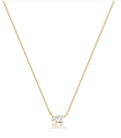 Heart and Round Two Diamond Necklace