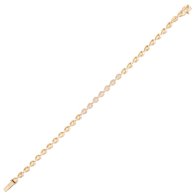 Diamond Pear Shape Bracelet with Pave