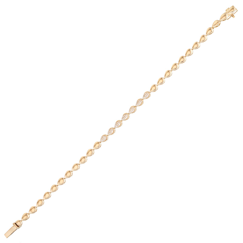 Diamond Pear Shape Bracelet with Pave