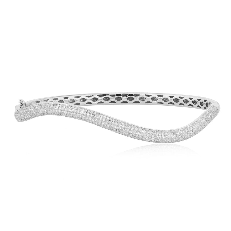 Wavy Micro Pave Bangle