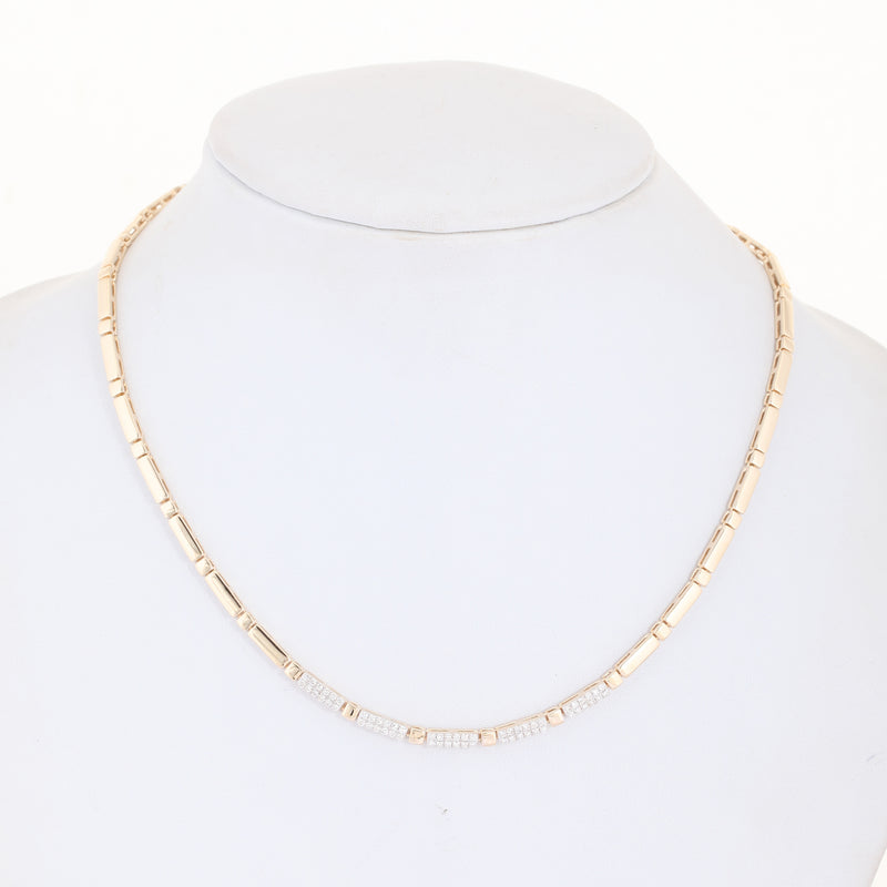 Fancy Diamond Bar Shape Pave Necklace