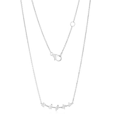 Multi Shape Diamond Bar Necklace