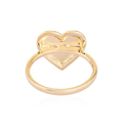 Fluted Pave Heart Ring