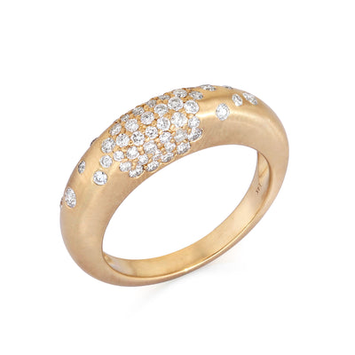 Domed Sugar Speckled Diamond Ring