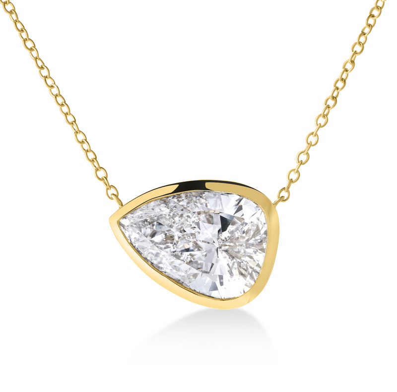 Pear 2 Tone Pendant Set East to West