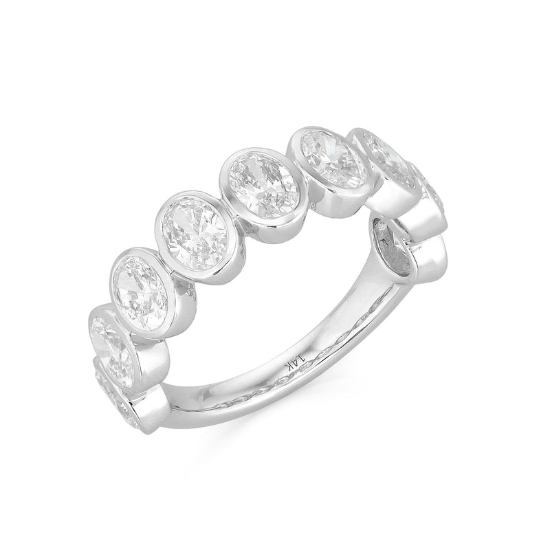 9 Stone Oval Bezel Ring