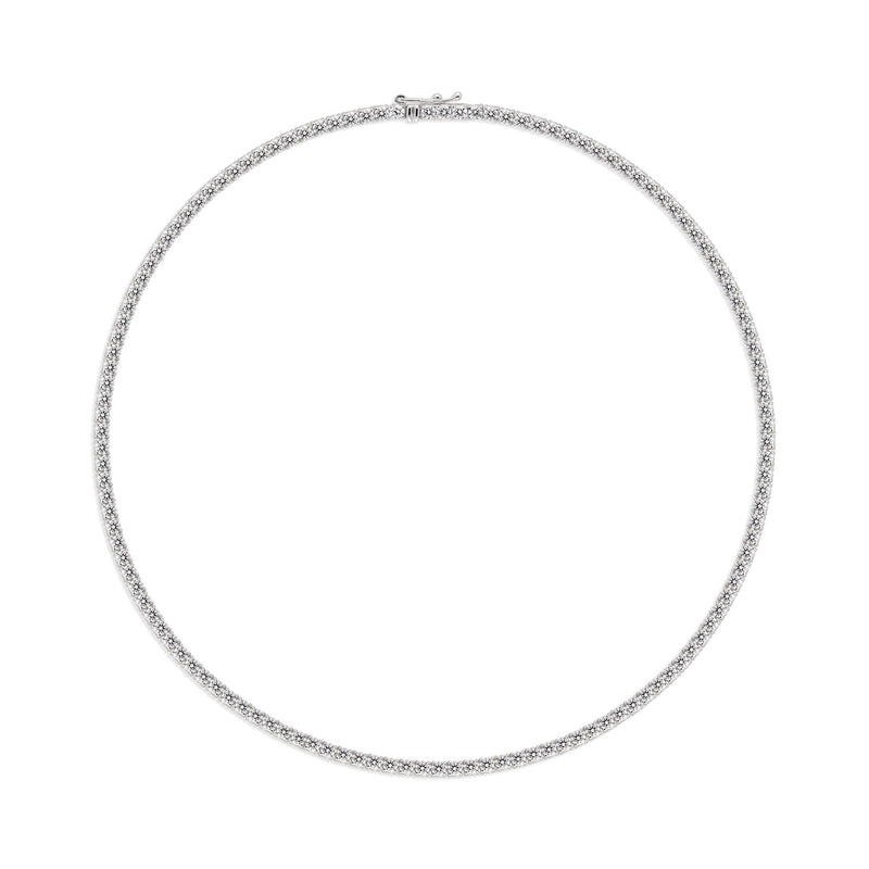 White Gold 4 Prong Tennis Necklace