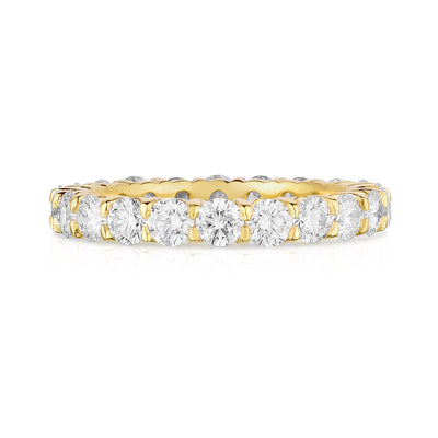 18K Yellow Gold Shared Prong Eternity Ring with Round Diamonds