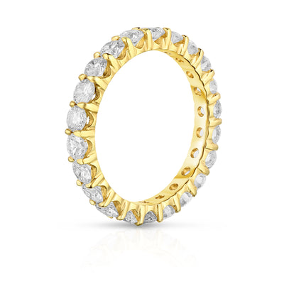 18K Yellow Gold Shared Prong Eternity Ring with Round Diamonds