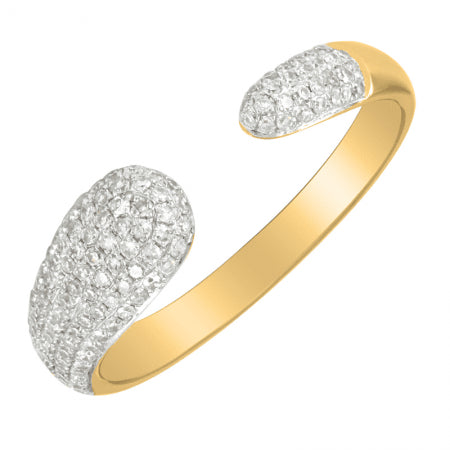 14K Gold 2 Tone Ring with Diamonds, 0.34tcw