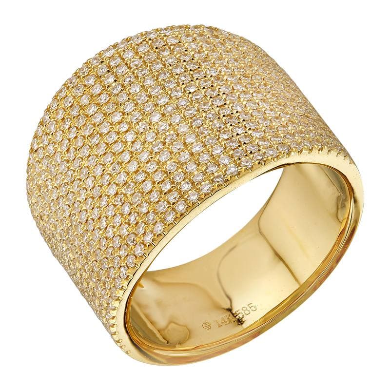 14K Gold Diamond Cigar Ring, 1.10tcw