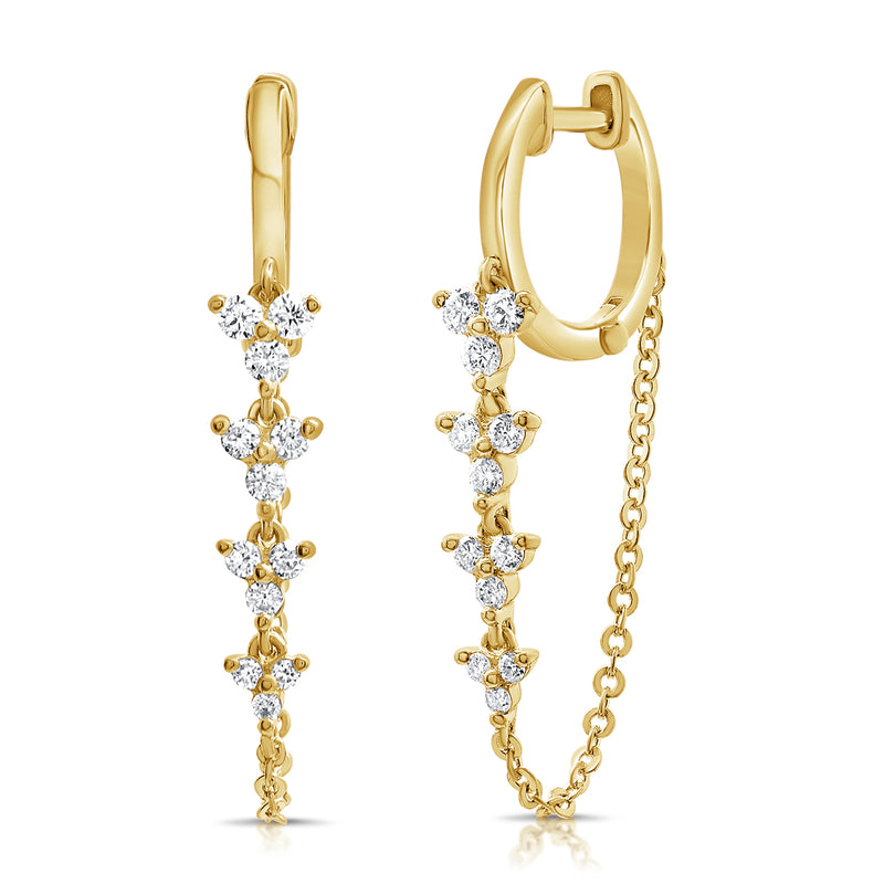 14K White Gold Drop Earrings
