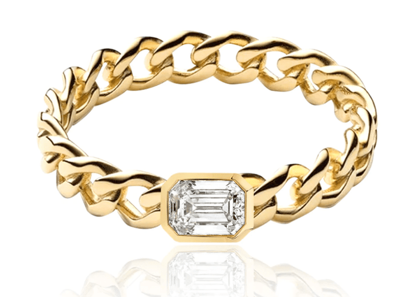Cuban Bezel Diamond Ring