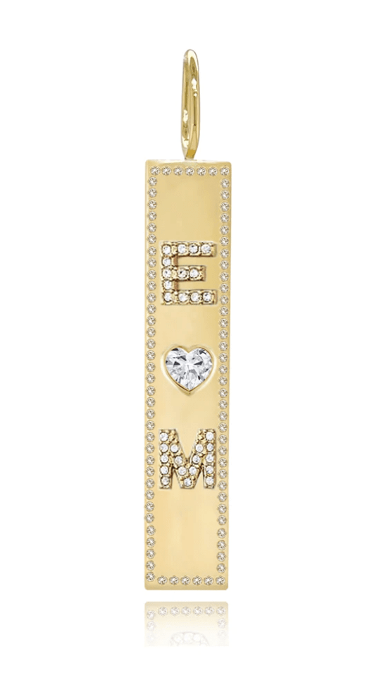 Heart Diamond Personalized Pave Charm