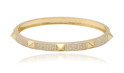 Thick Pave Bangle with Spikes