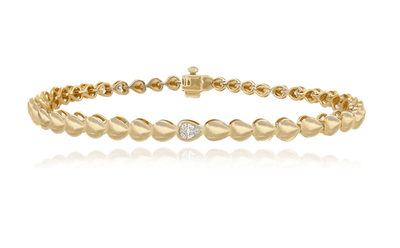 Solitaire Pear Diamond Golden Bracelet