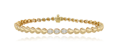 3 Pear Diamond Gold Bracelet