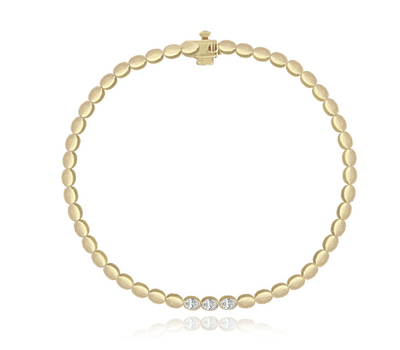 3 Oval Diamond Gold Bracelet