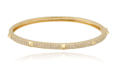 Medium Pave Bangle with Spikes