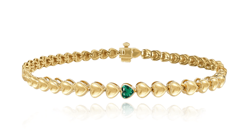 Heart Gemstone Golden Bracelet