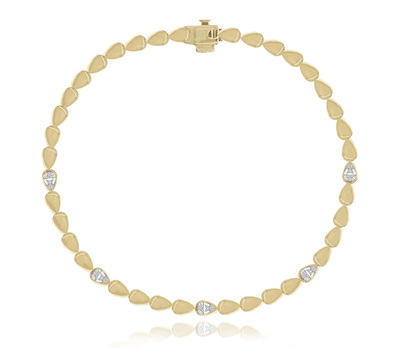5 Pear Diamond Golden Bracelet
