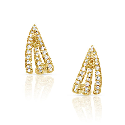14K Yellow Gold Claw Drop Earrings